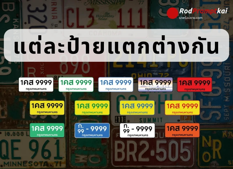 ไขข้อสงสัย! ป้ายทะเบียนรถมีกี่สี? แต่ละสีบอกอะไรบ้าง?